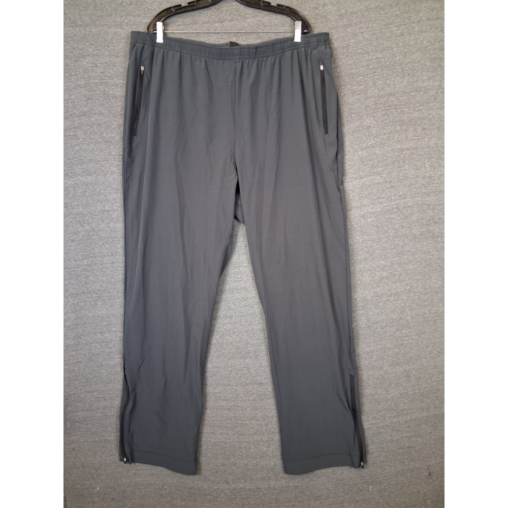 New American Tall Mens Pants 2XLT Charcoal Athletic Long Relaxed Fit Performance